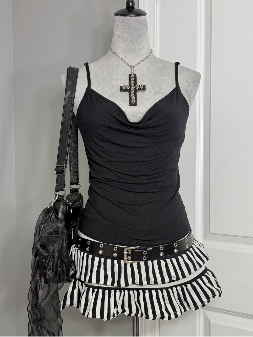 Auden Cloud Knit Modal Cowl Neck Black Tank Top Size XS